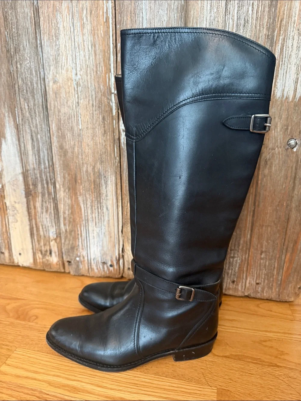 Frye Black Leather Over-the-Knee Dorato Riding Boots, size 8